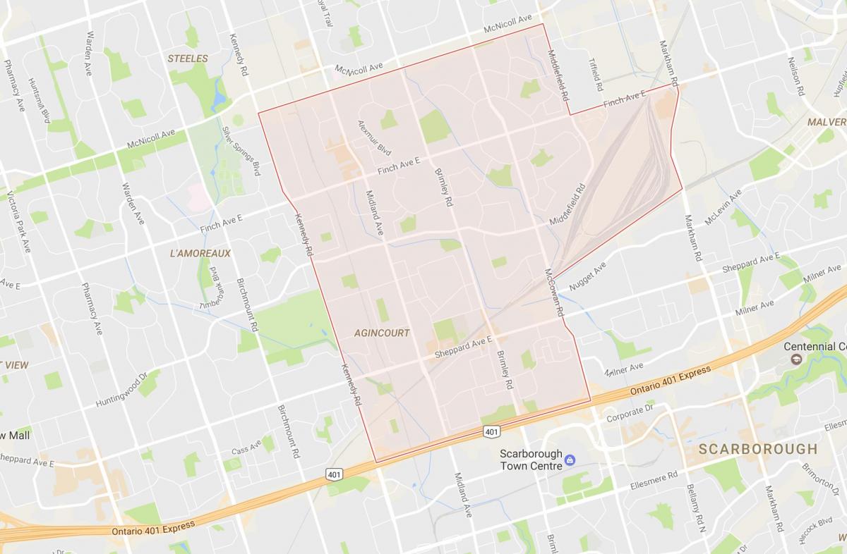 Mapa de Agincourt barri de Toronto