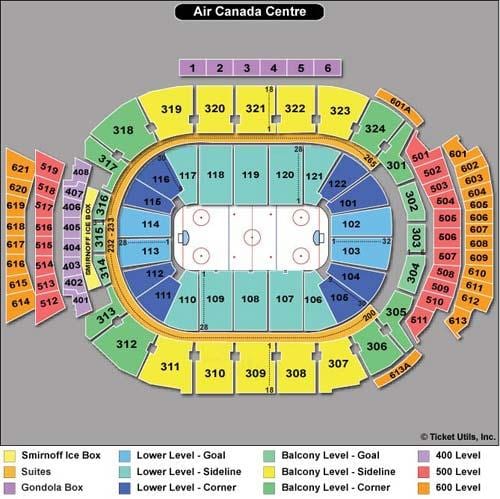 Mapa de l'Air Canada Centre zona d' - ACC