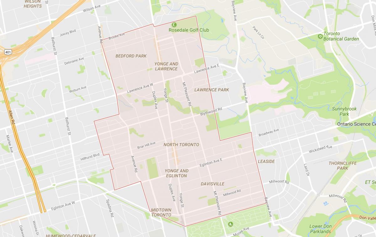 Mapa del barri Nord de Toronto
