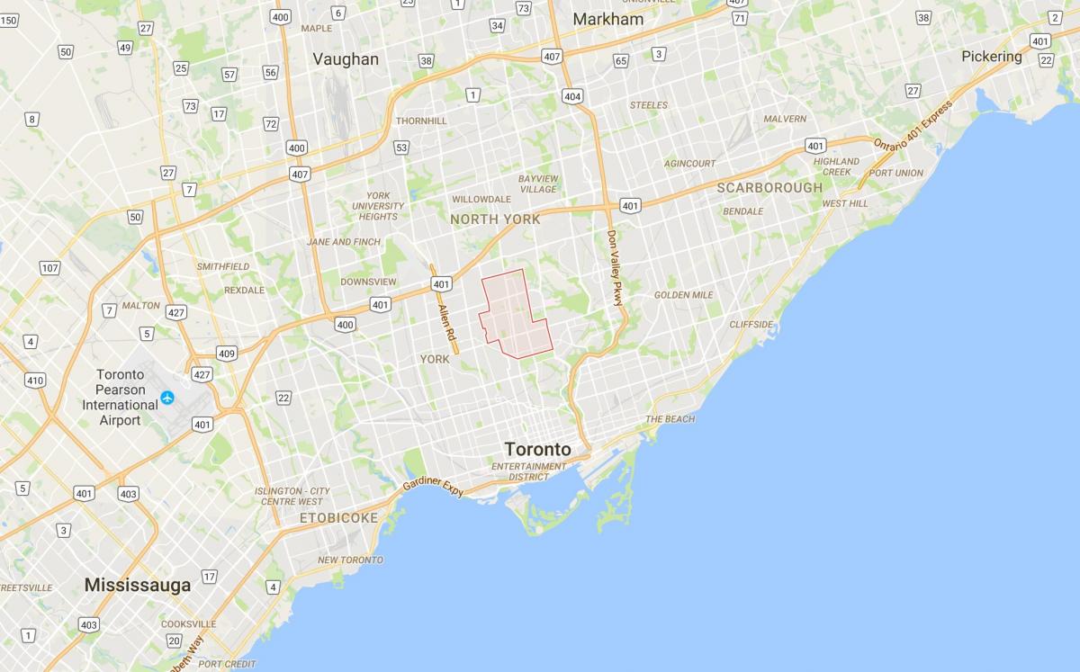 Mapa de la zona Nord del districte de Toronto