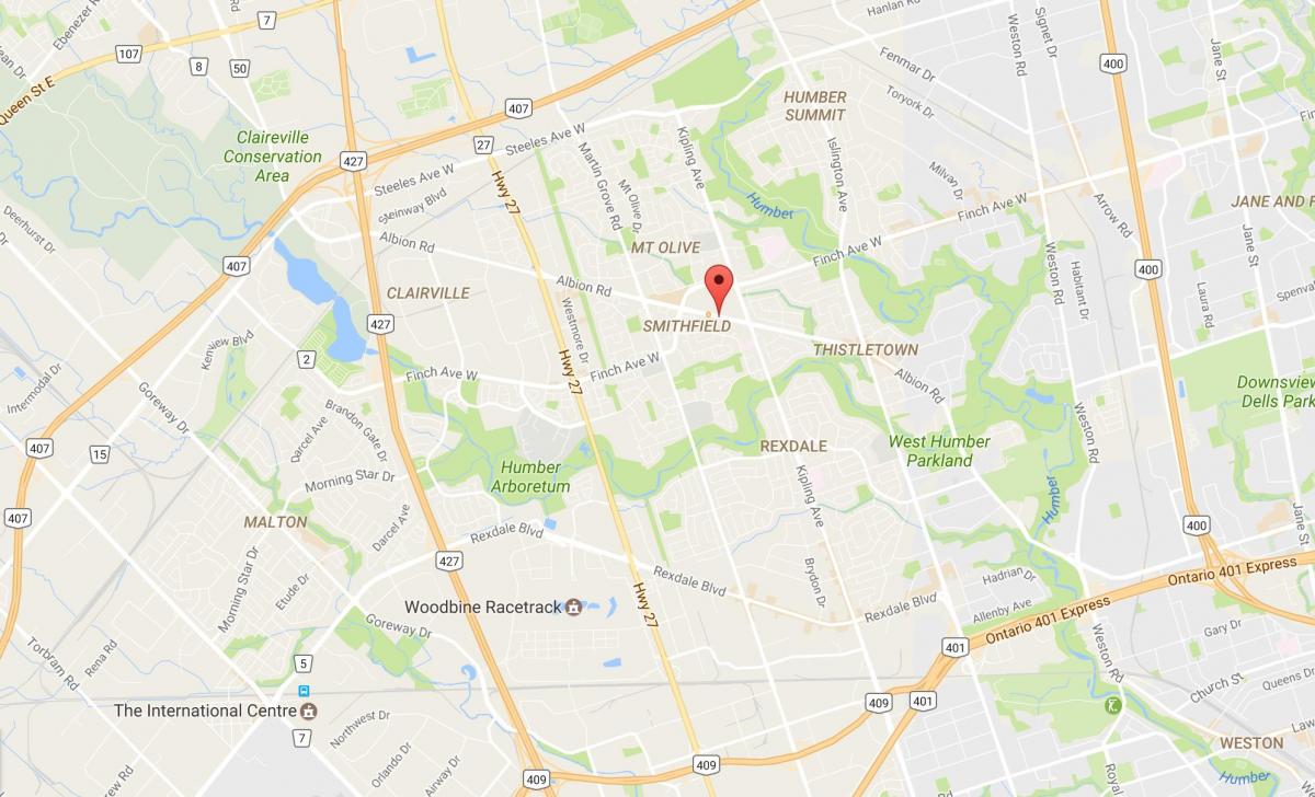 Mapa de Albion carretera de Toronto