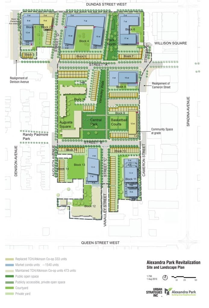 Mapa de Alexandra park dinamització de Toronto