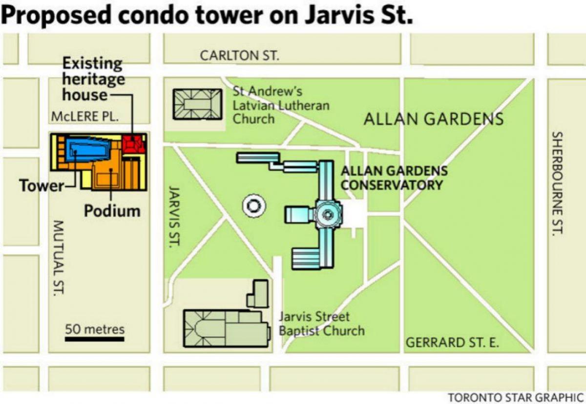 Mapa d'Allan Jardins de Toronto