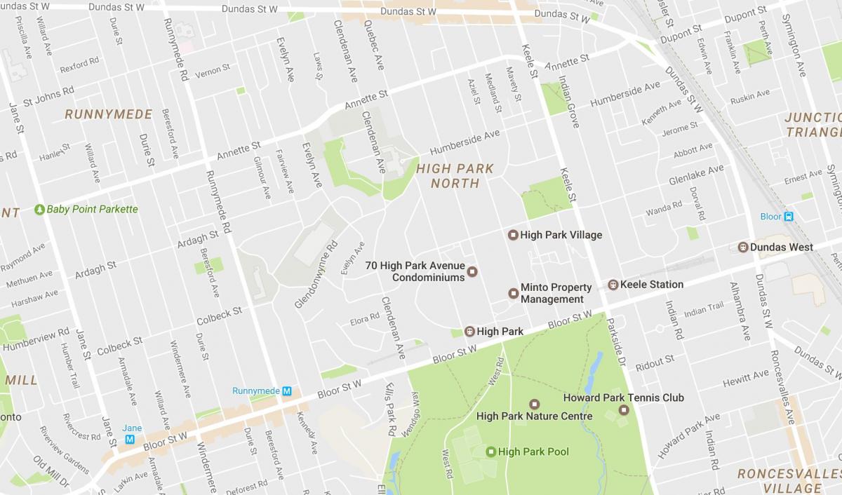 Mapa de l'Alta Parc barri de Toronto