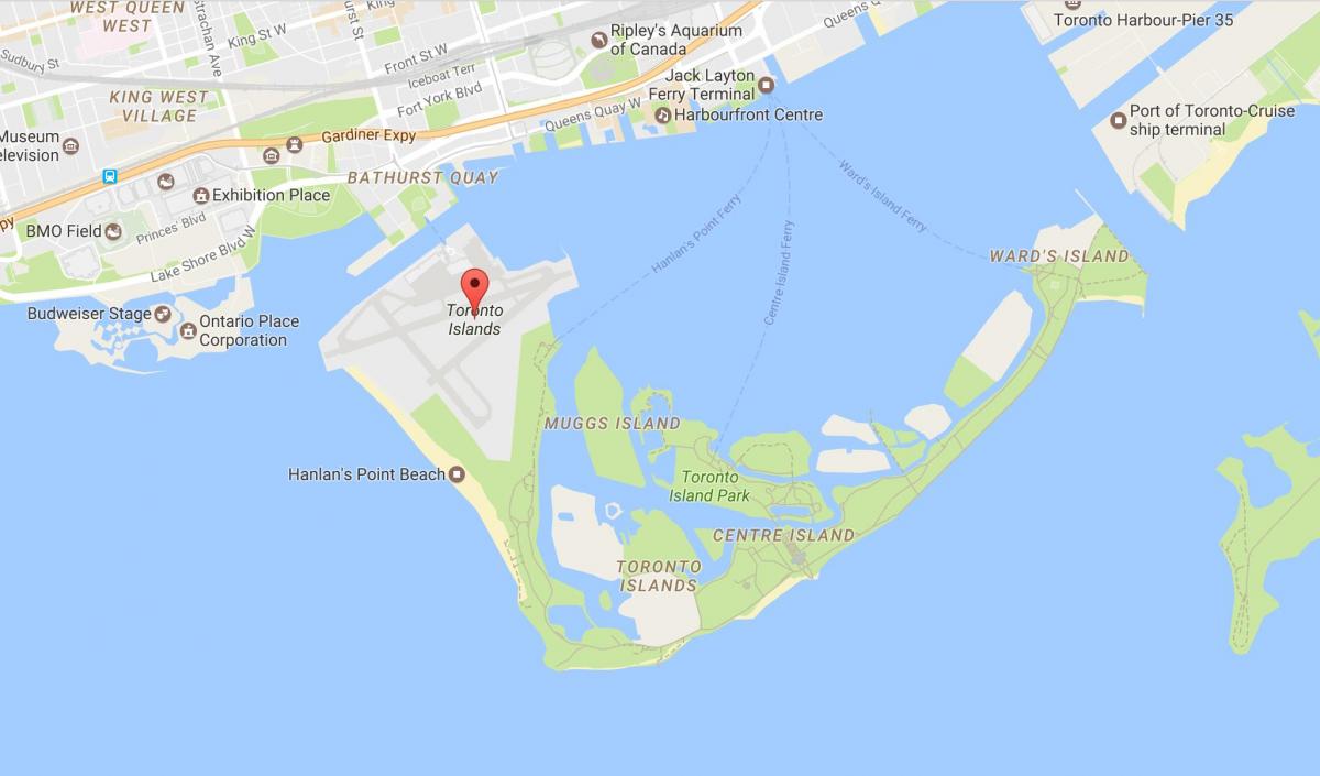 Mapa del barri de les Illes de Toronto barri de Toronto