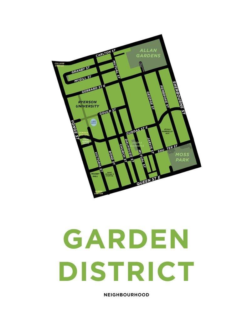 Mapa del Barri Jardí visió general de Toronto