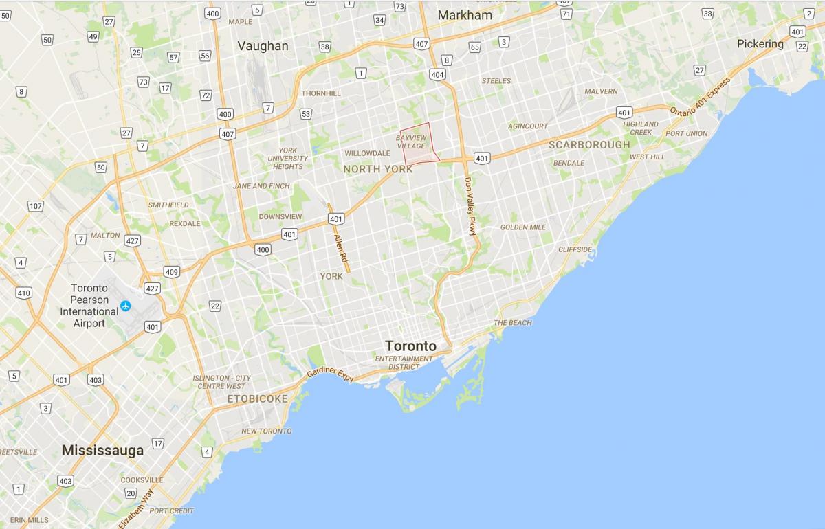 Mapa de Bayview Poble districte de Toronto