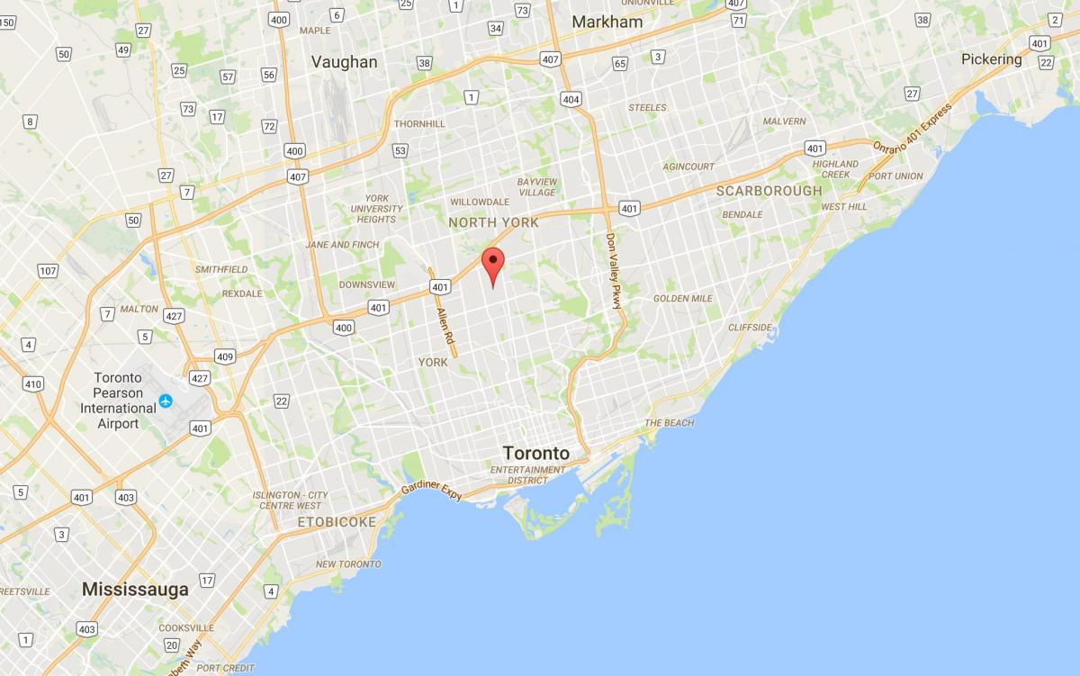 Mapa de Bedford Park districte de Toronto
