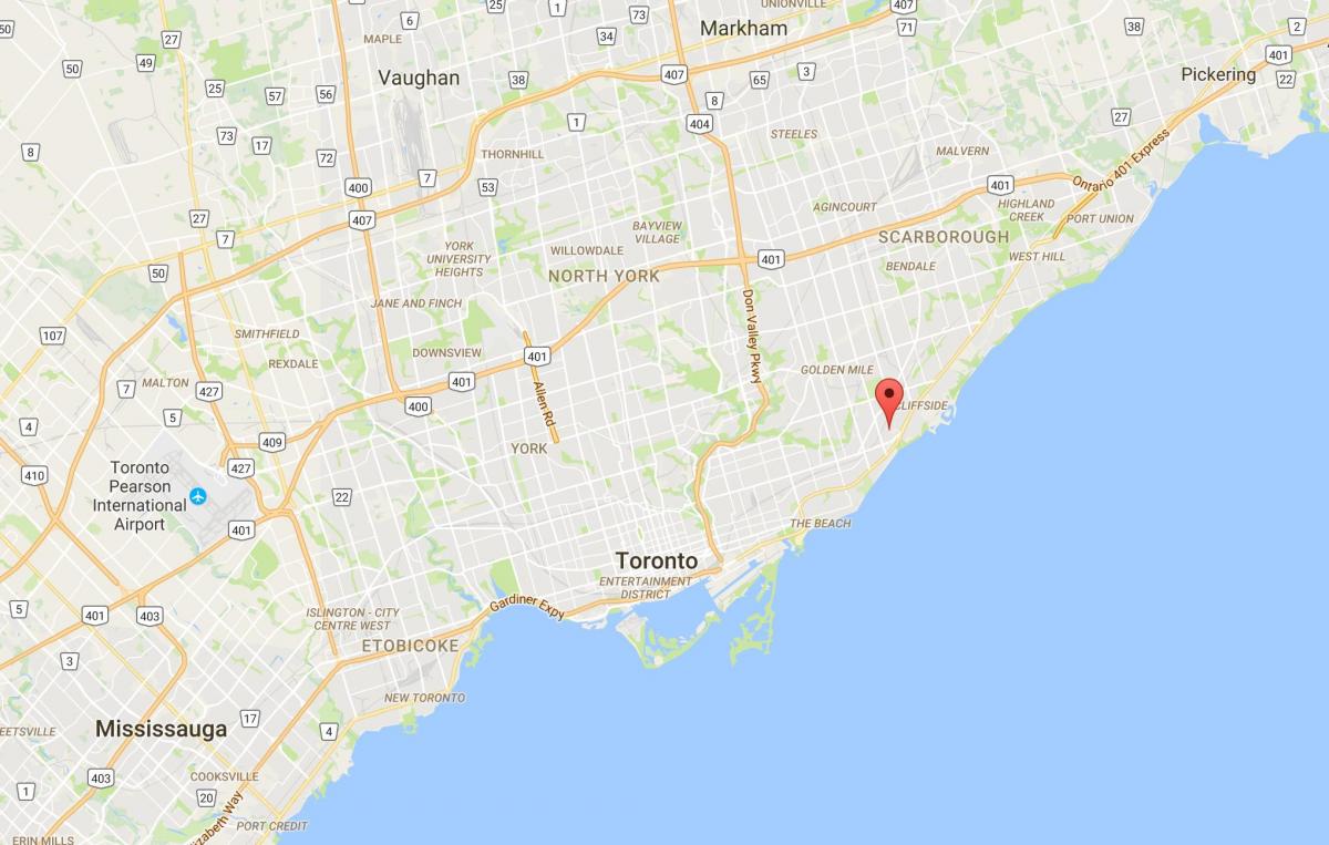Mapa de Bedoll penya-Segat Altures districte de Toronto