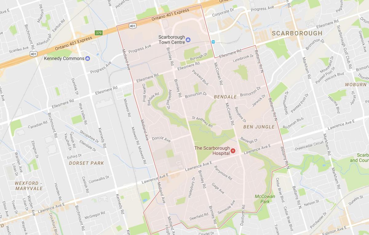 Mapa de Bendale barri de Toronto