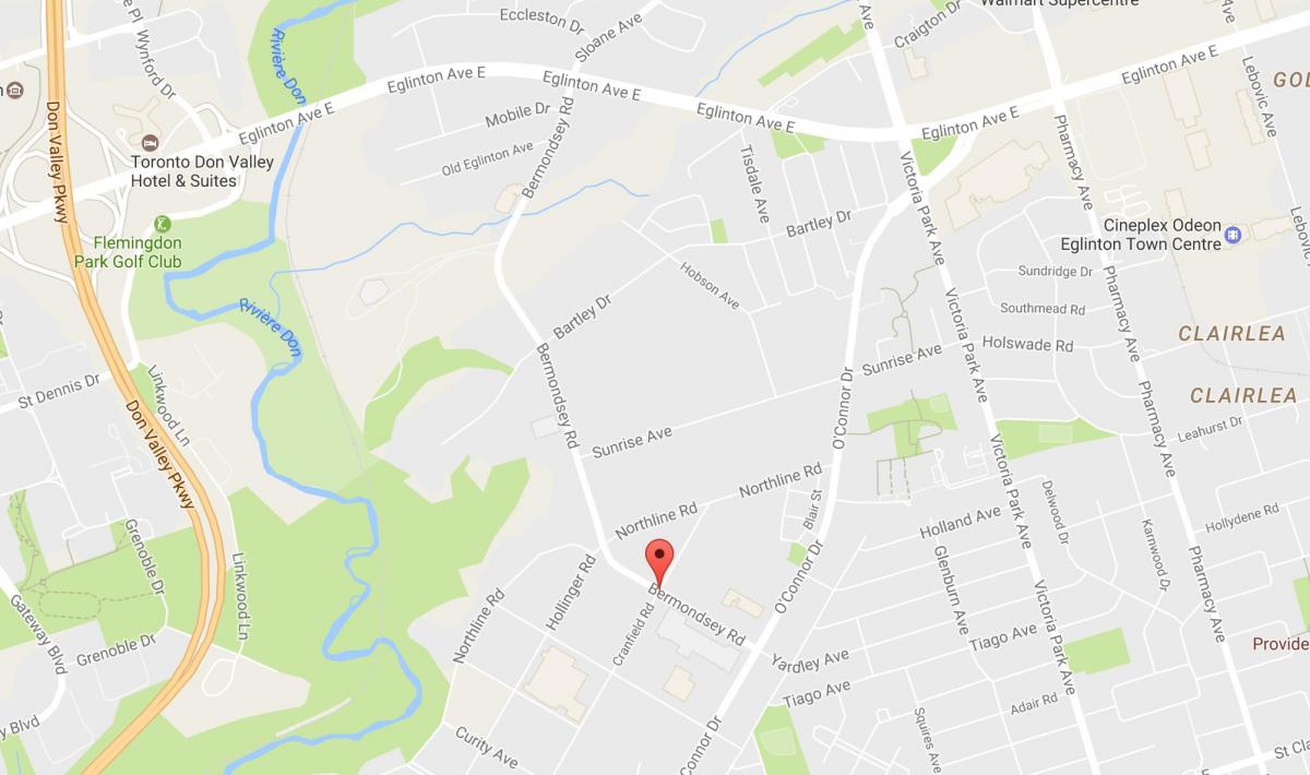 Mapa de Bermondsey carretera de Toronto