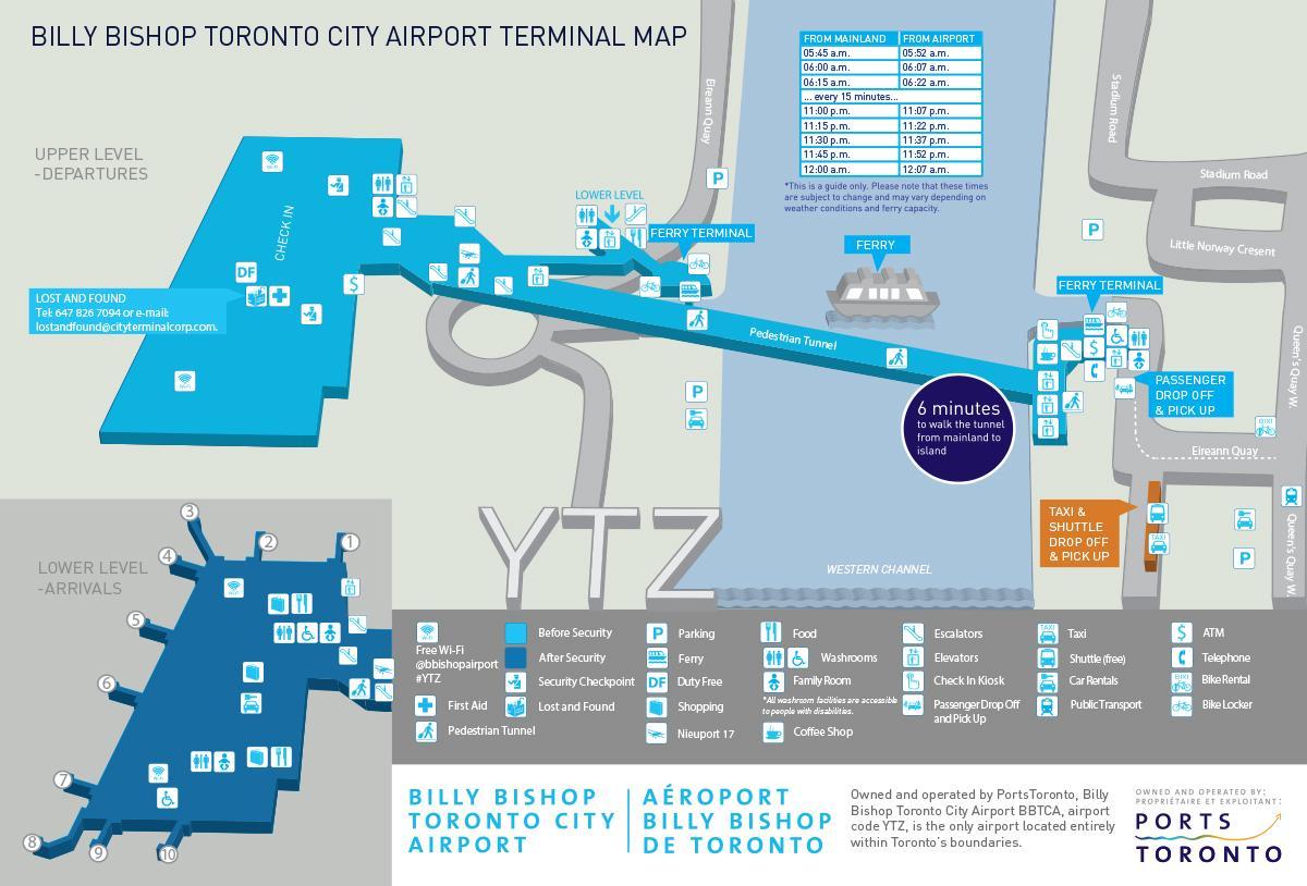 Mapa de Billy Bisbe de la ciutat de Toronto airport