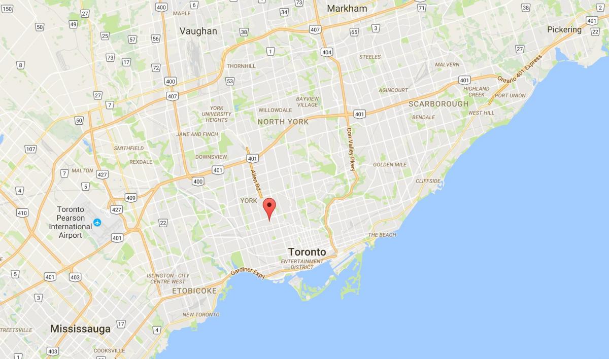 Mapa de Bracondale Turó districte de Toronto
