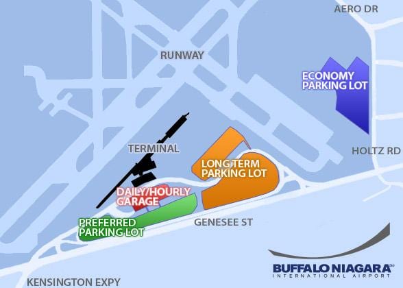 Mapa de Búfala Niàgara aparcament de l'aeroport de