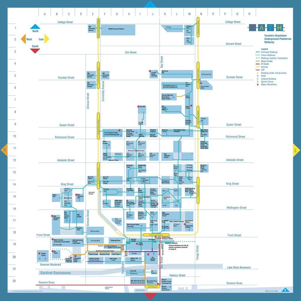 Mapa de la Ruta Districte Financer de Toronto