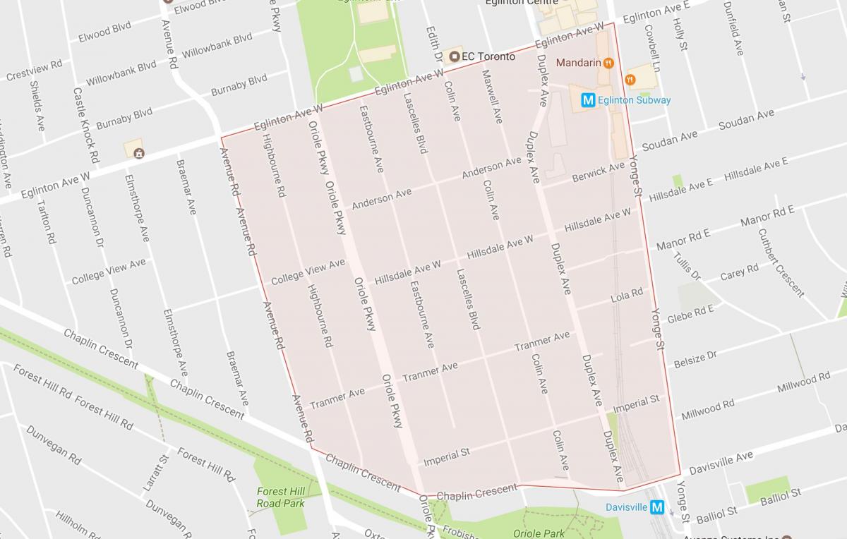 Mapa de Chaplin Finques al barri de Toronto