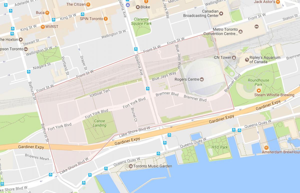 Mapa de CityPlace barri de Toronto