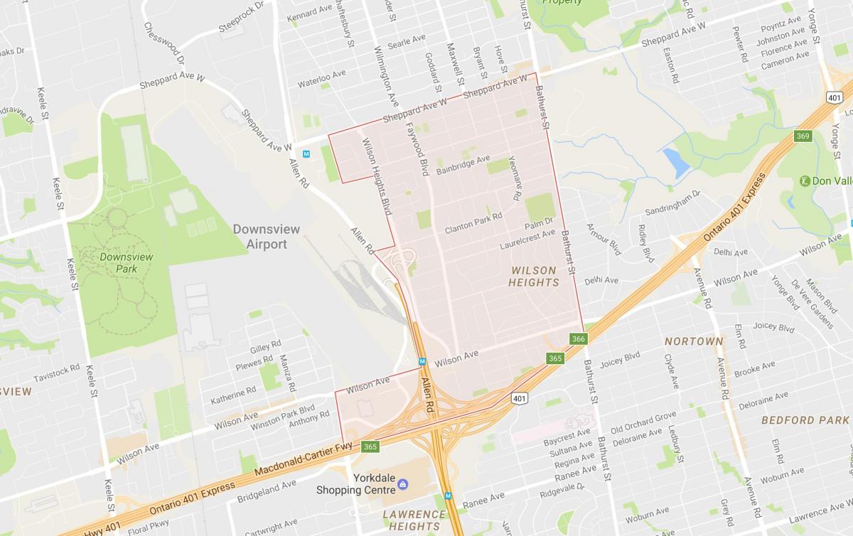 Mapa de Clanton Parc barri de Toronto