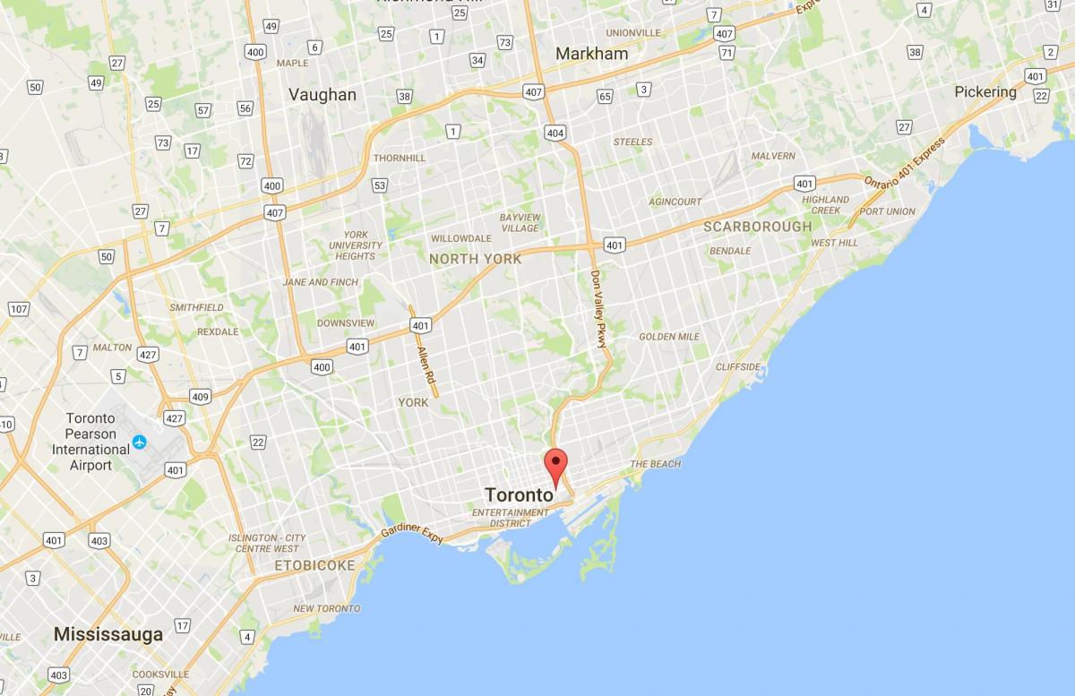 Mapa de Corktown districte de Toronto