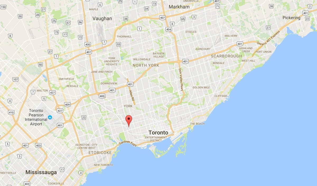 Mapa de Confluència Triangle districte de Toronto