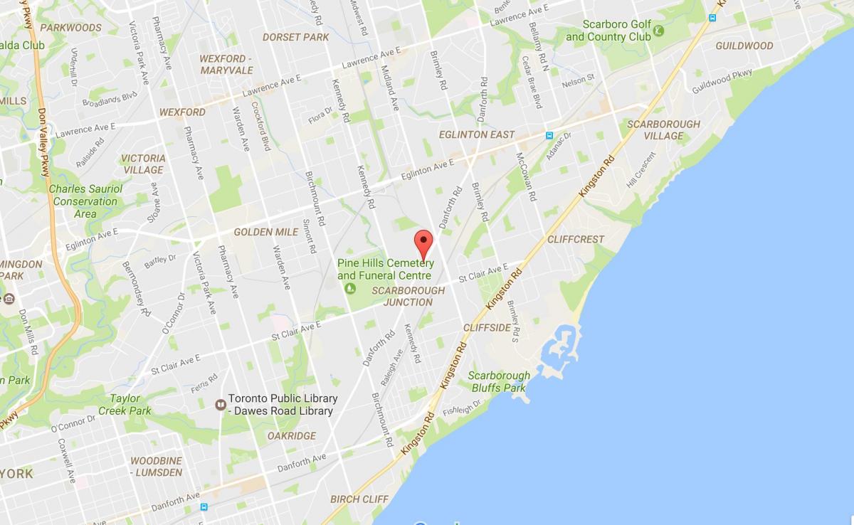 Mapa de Danforth carretera de Toronto