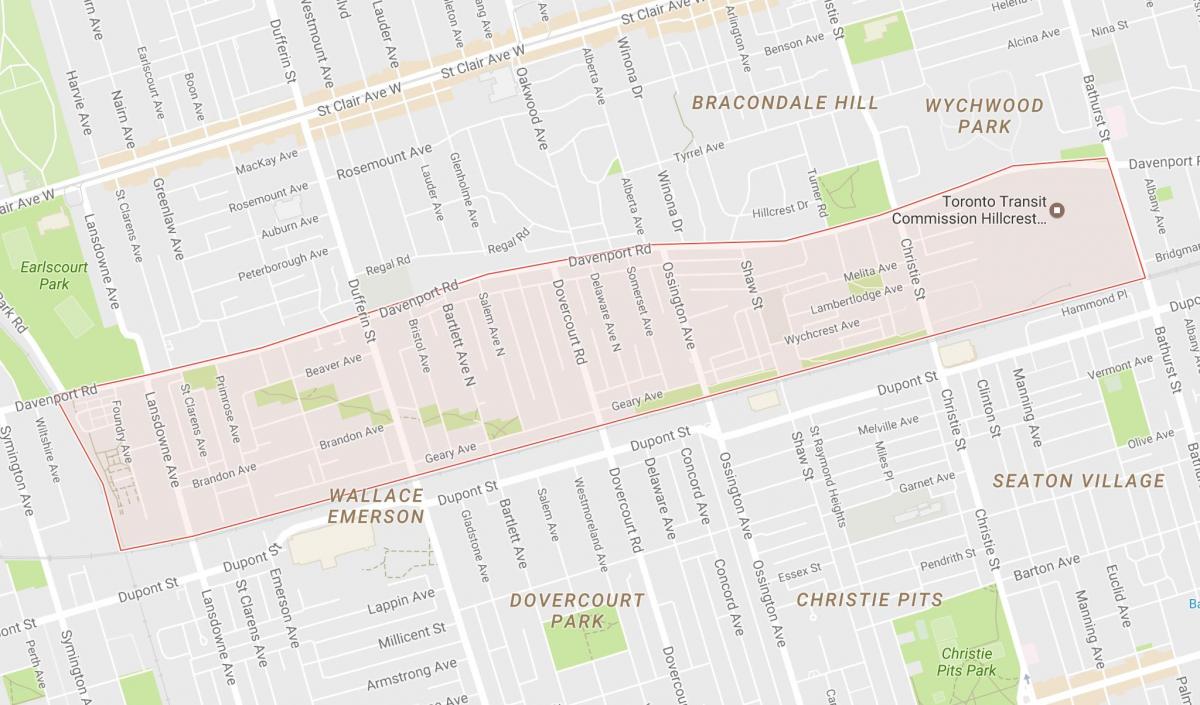 Mapa de Davenport barri de Toronto