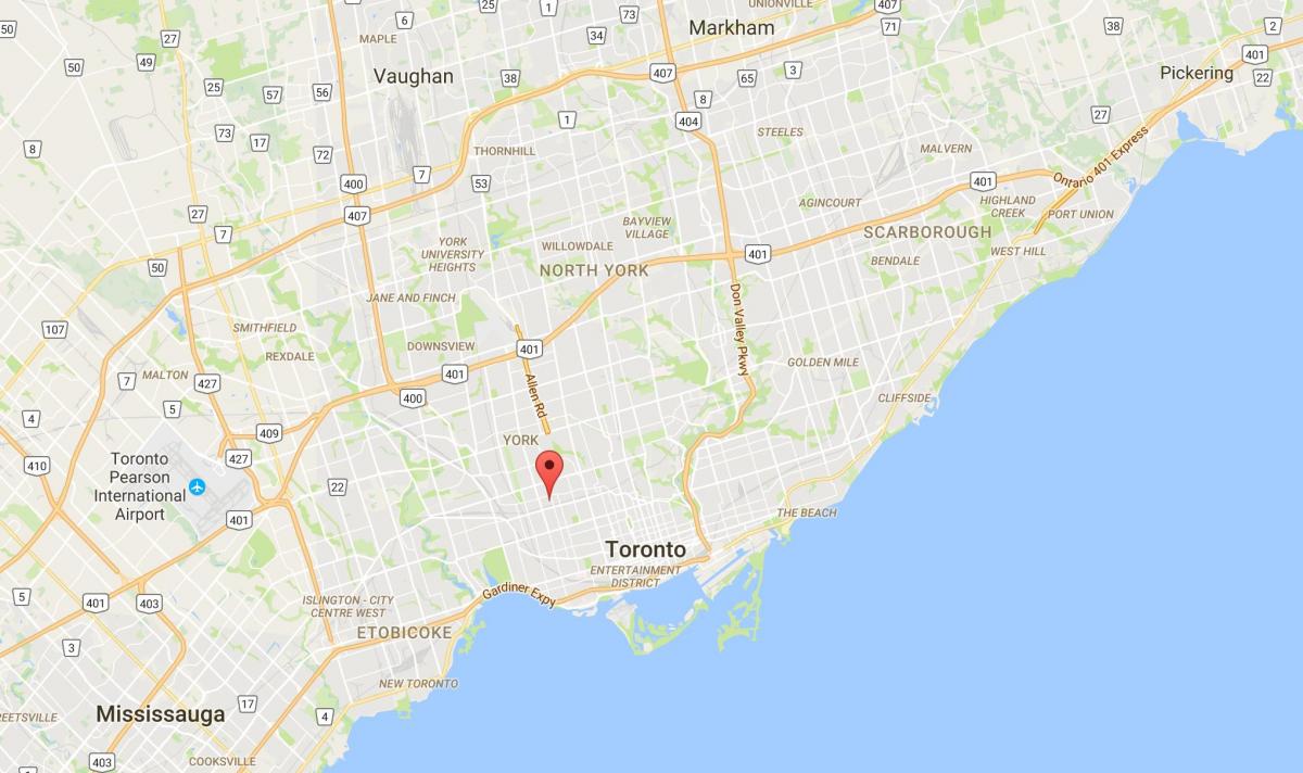 Mapa de Davenport districte de Toronto