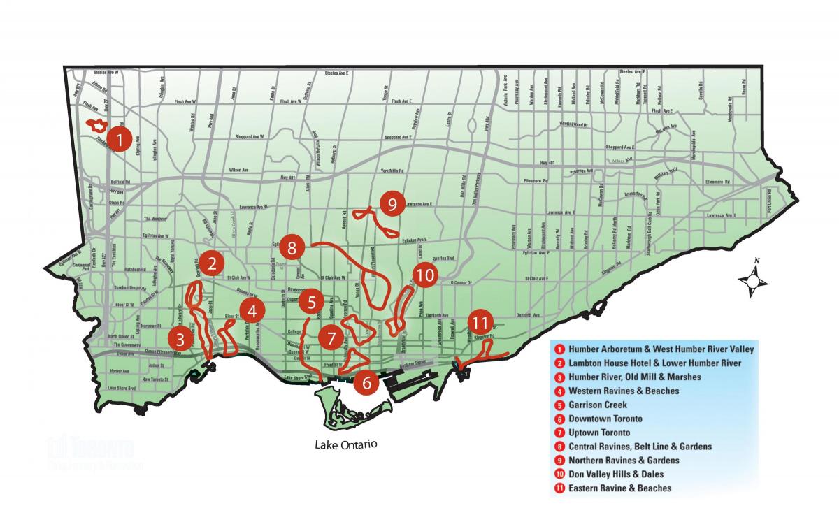 Mapa de descoberta a peu de Toronto