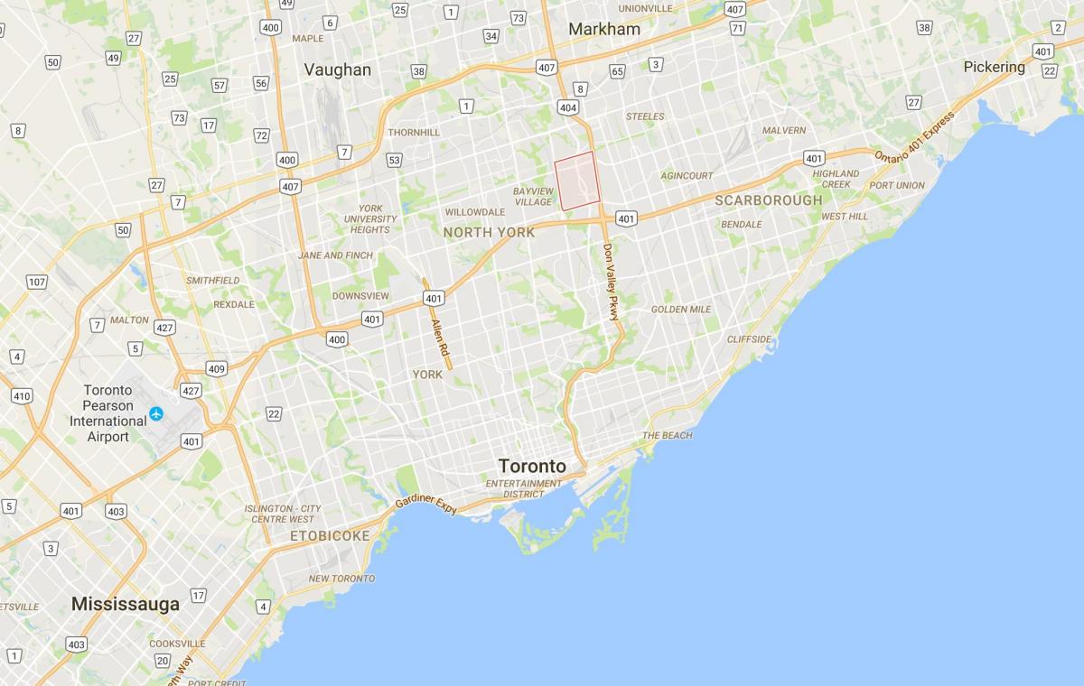 Mapa de Don Vall Poble districte de Toronto