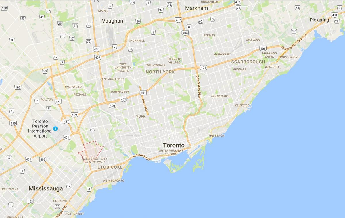 Mapa de Eatonville districte de Toronto