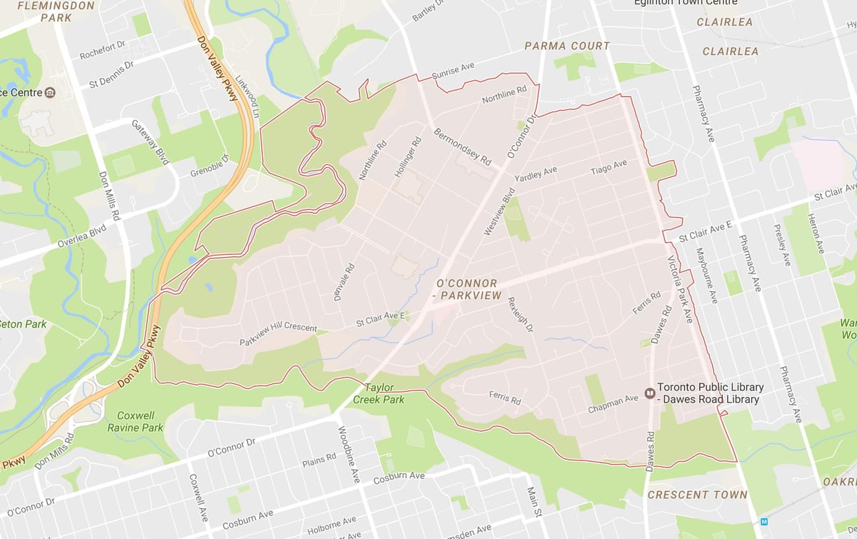 Mapa del Camí de Ferradura barri de Toronto