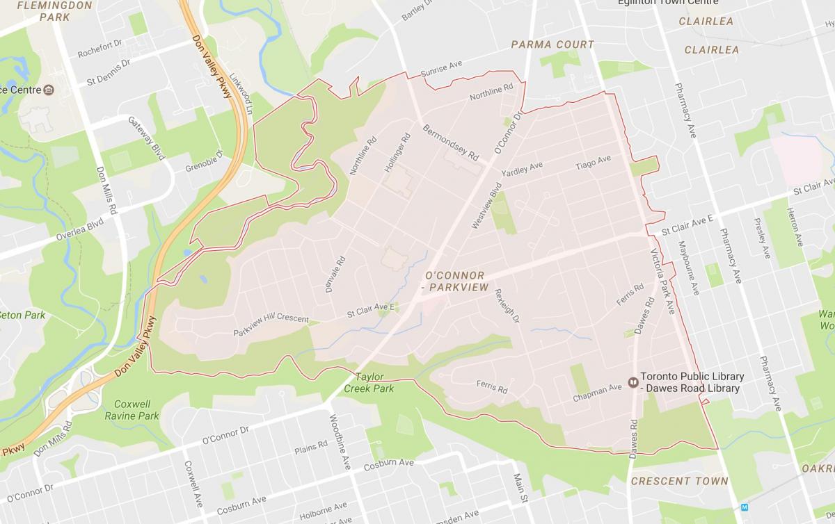 Mapa del Camí de Ferradura barri de Toronto