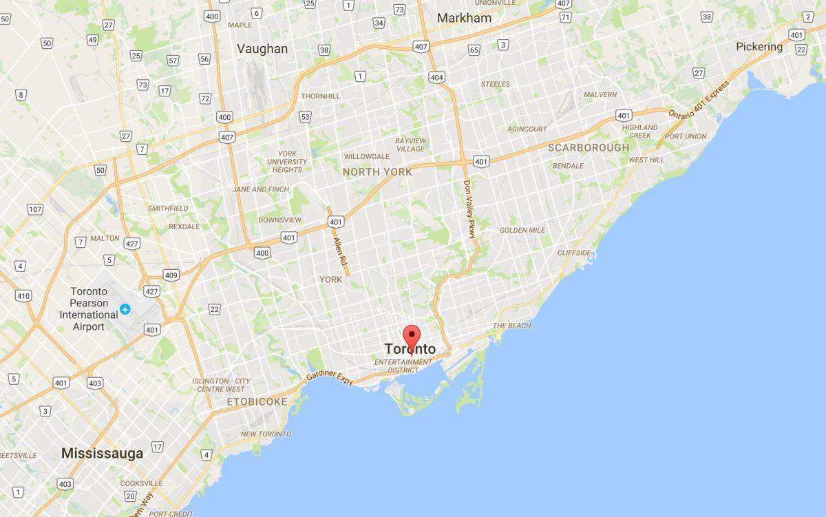 Mapa del Districte Financer de districte de Toronto