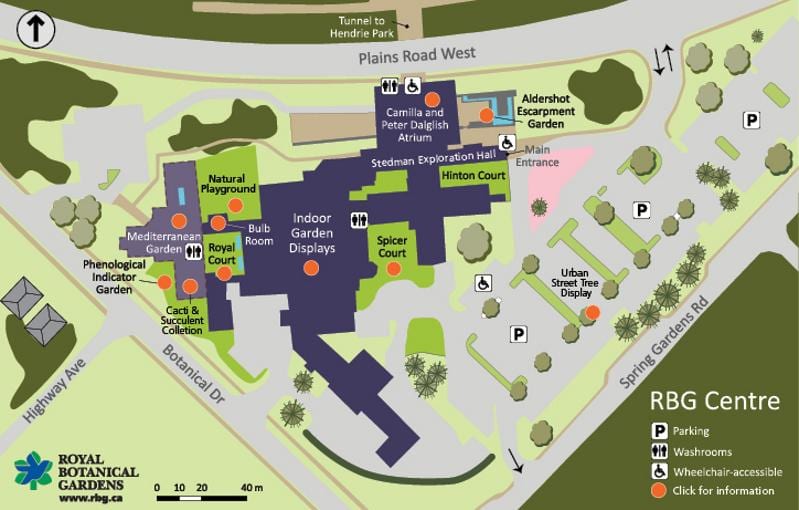 Mapa del Reial jardí Botànic de Toronto