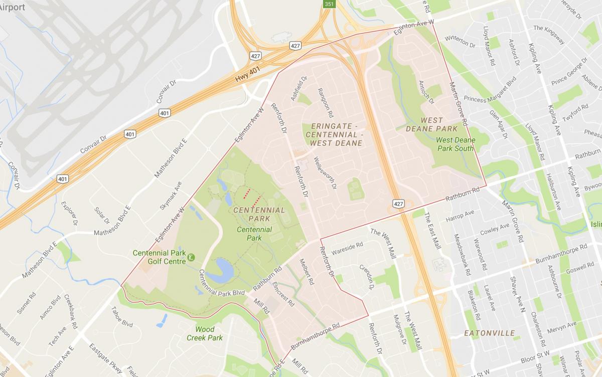 Mapa de Eringate barri de Toronto