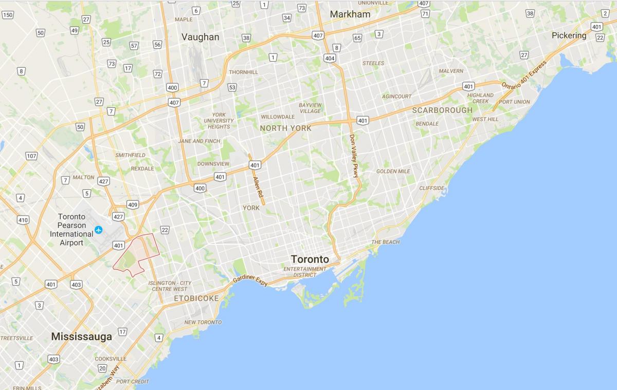 Mapa de Eringate districte de Toronto