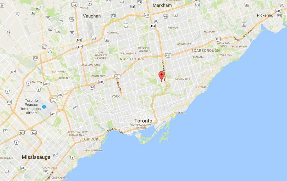 Mapa de Flemingdon Parc del districte de Toronto