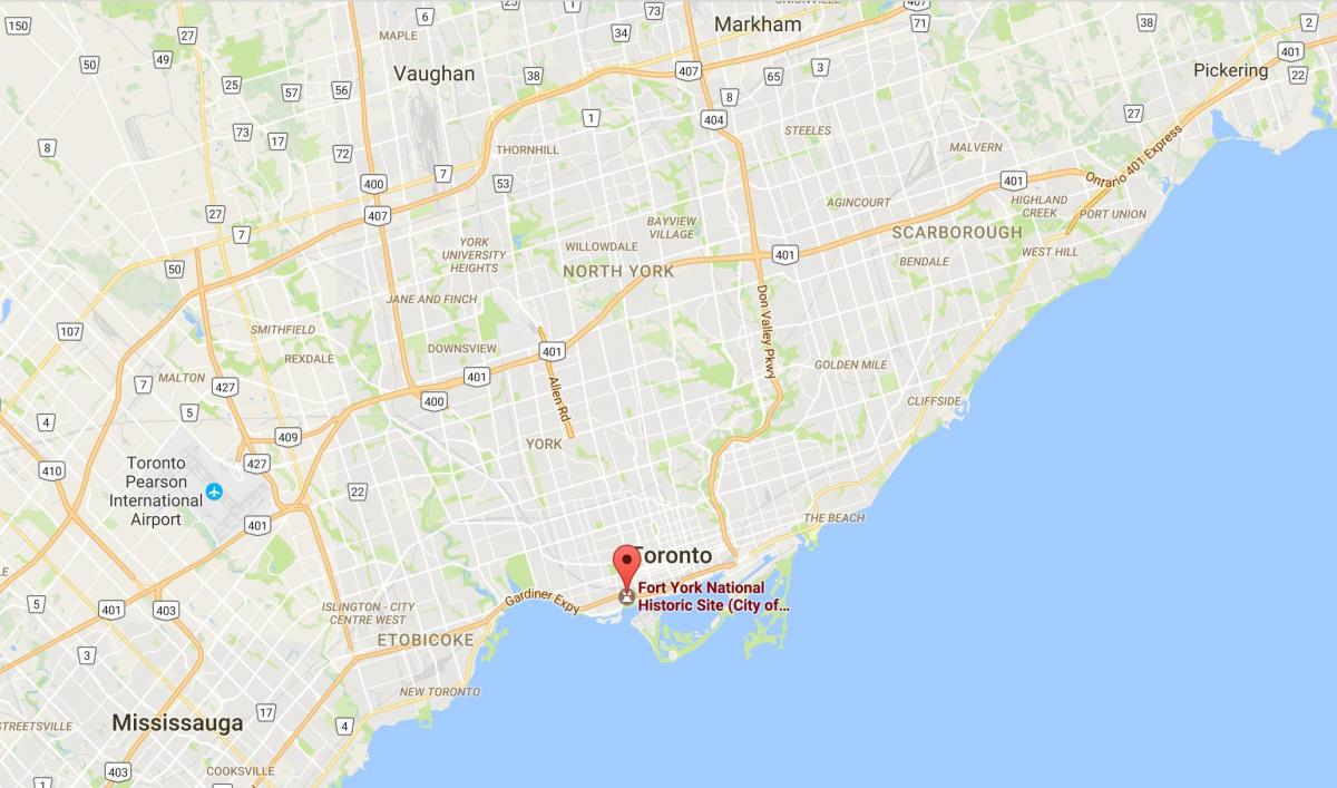 Mapa de Fort York districte de Toronto