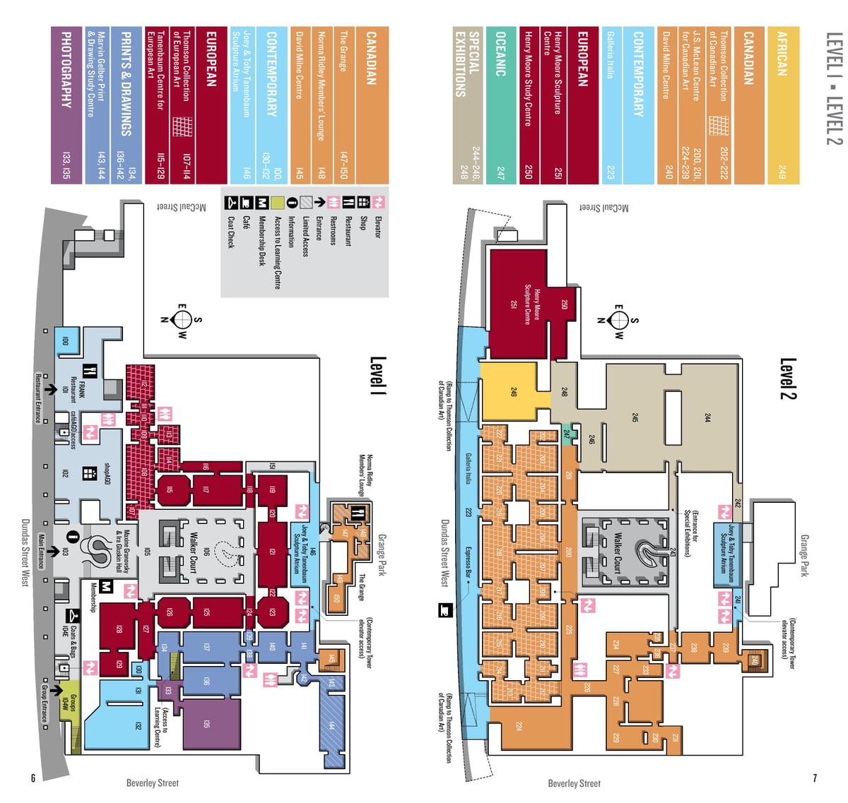Mapa de la Galeria d'Art d'Ontario nivell 1