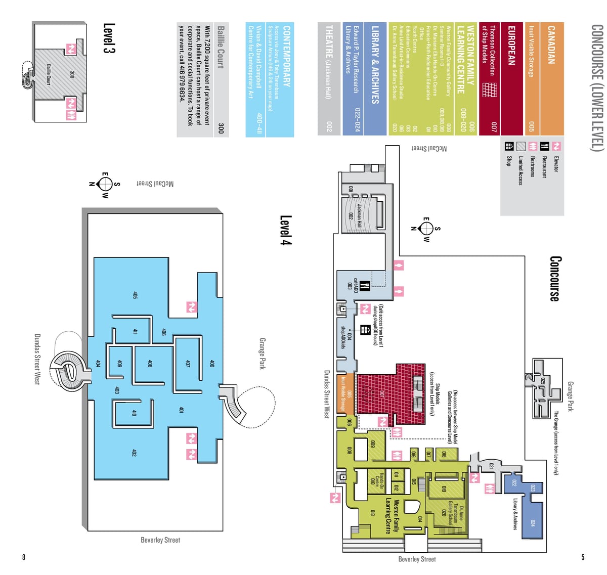 Mapa de la Galeria d'Art d'Ontario nivell 4