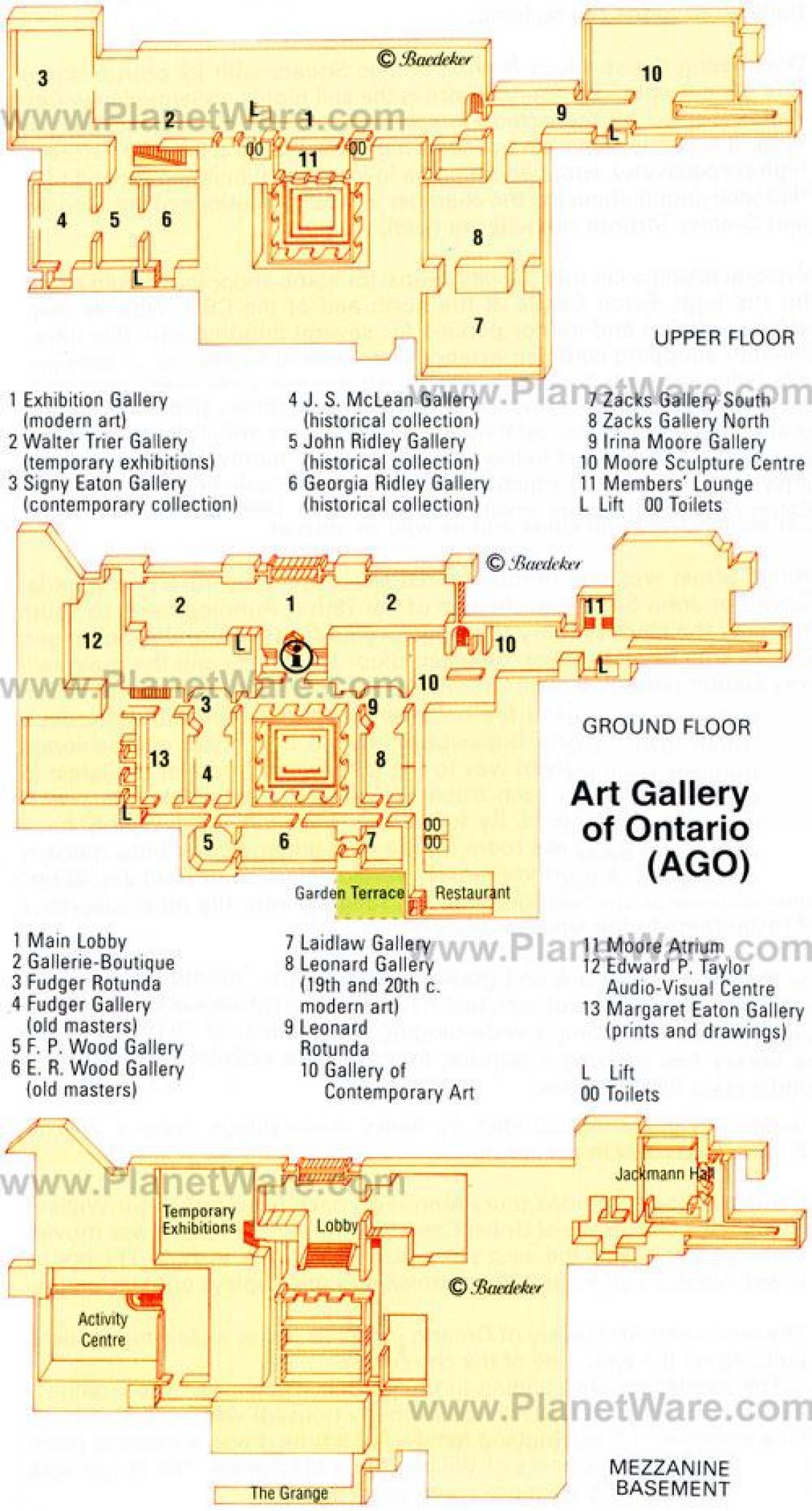 Mapa de la Galeria d'Art d'Ontario