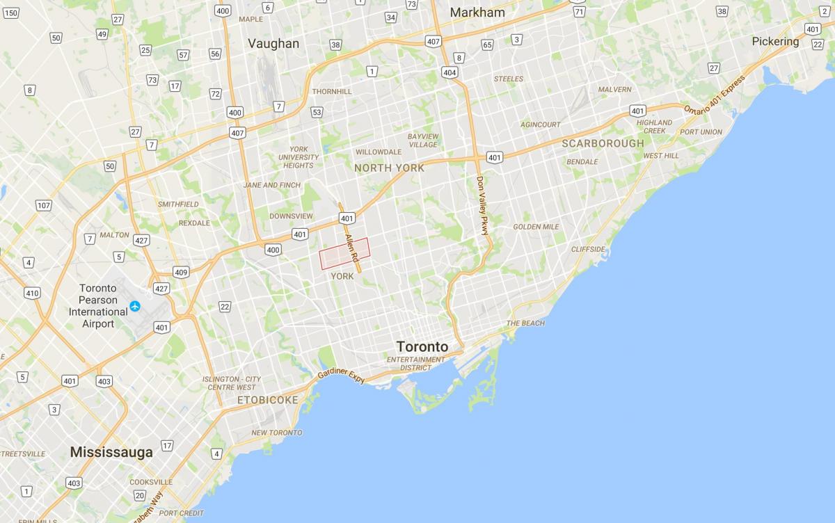 Mapa de Glen Park districte de Toronto