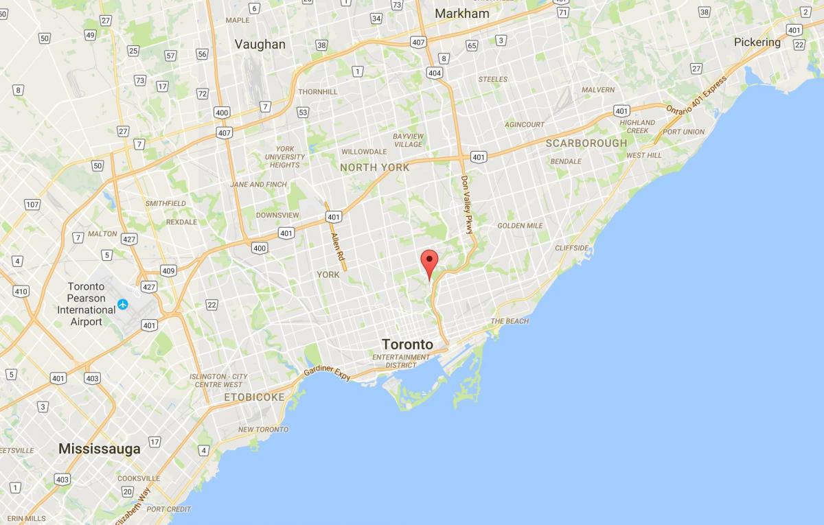 Mapa de Governador Pont del districte de Toronto