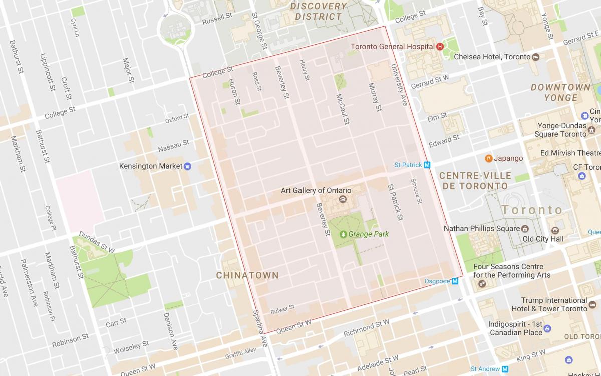 Mapa de la Grange Park al barri de Toronto
