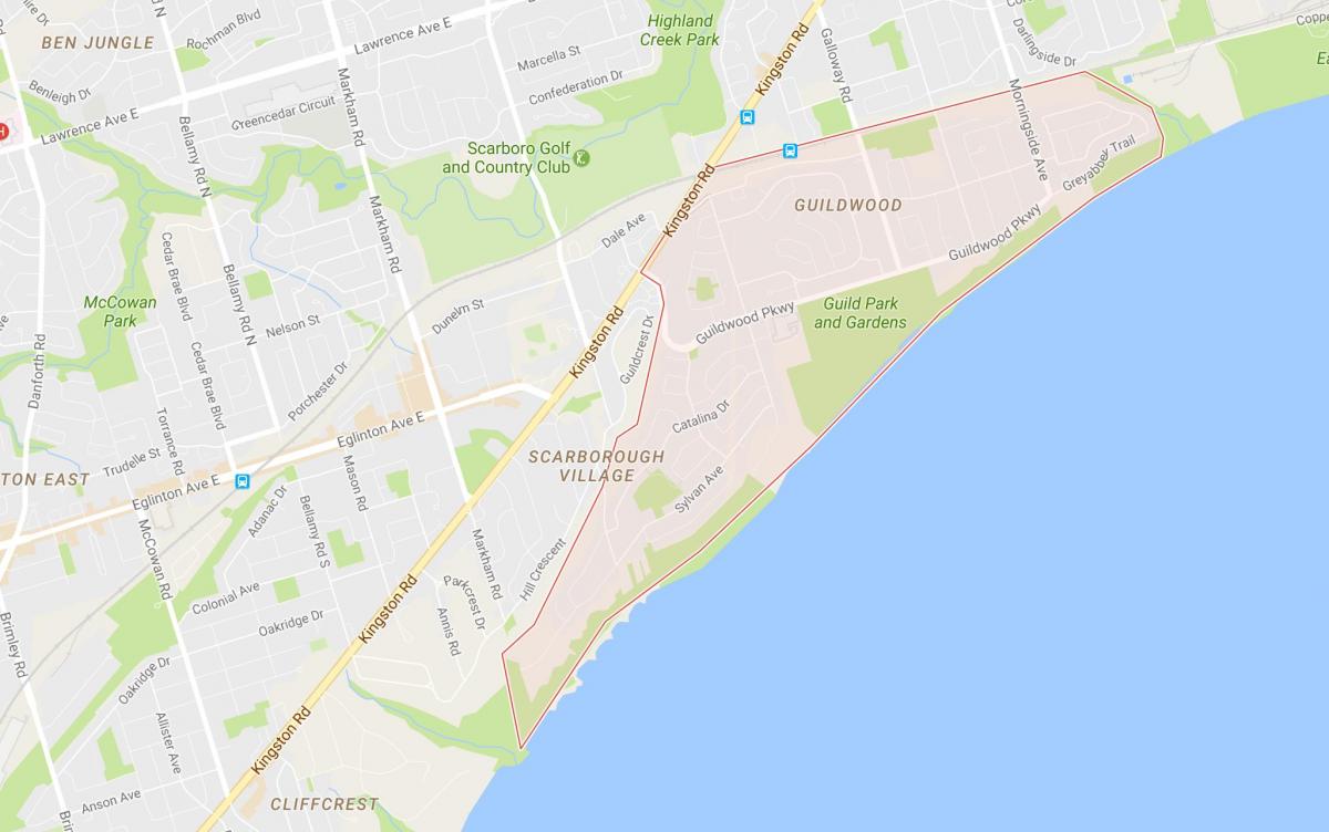 Mapa de Guildwood barri de Toronto