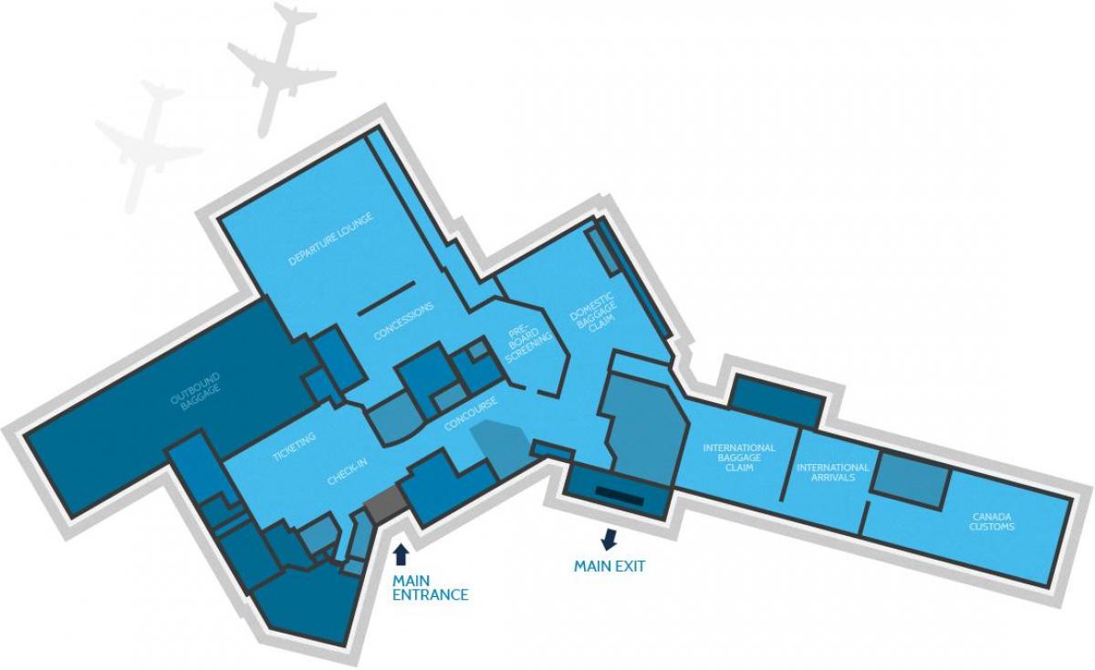 Mapa de Hamilton terminal de l'aeroport