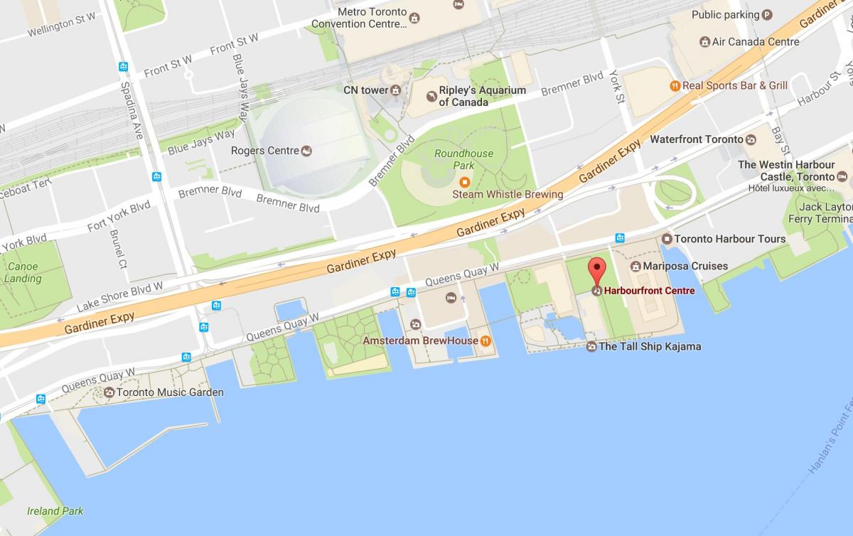 Mapa de Harbourfront barri de Toronto