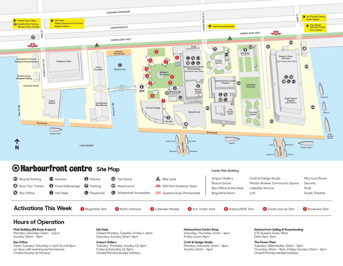 Mapa de Harbourfront centre aparcament