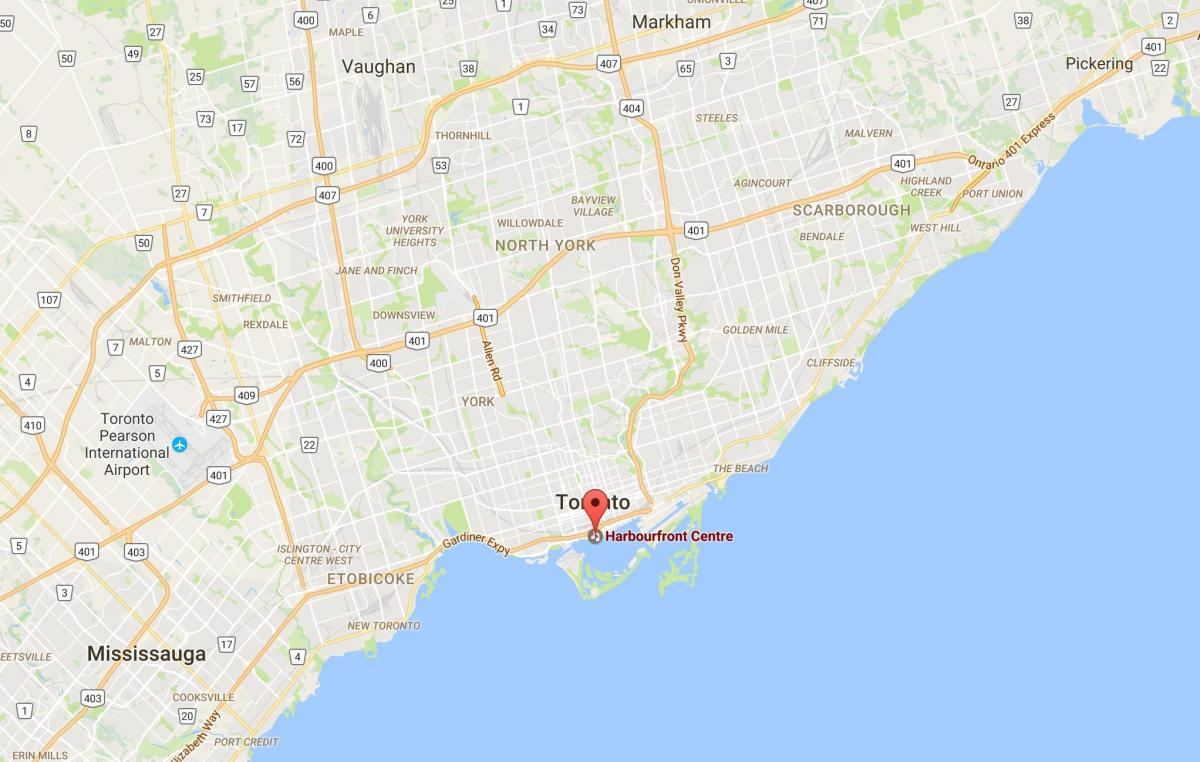 Mapa de Harbourfront districte de Toronto