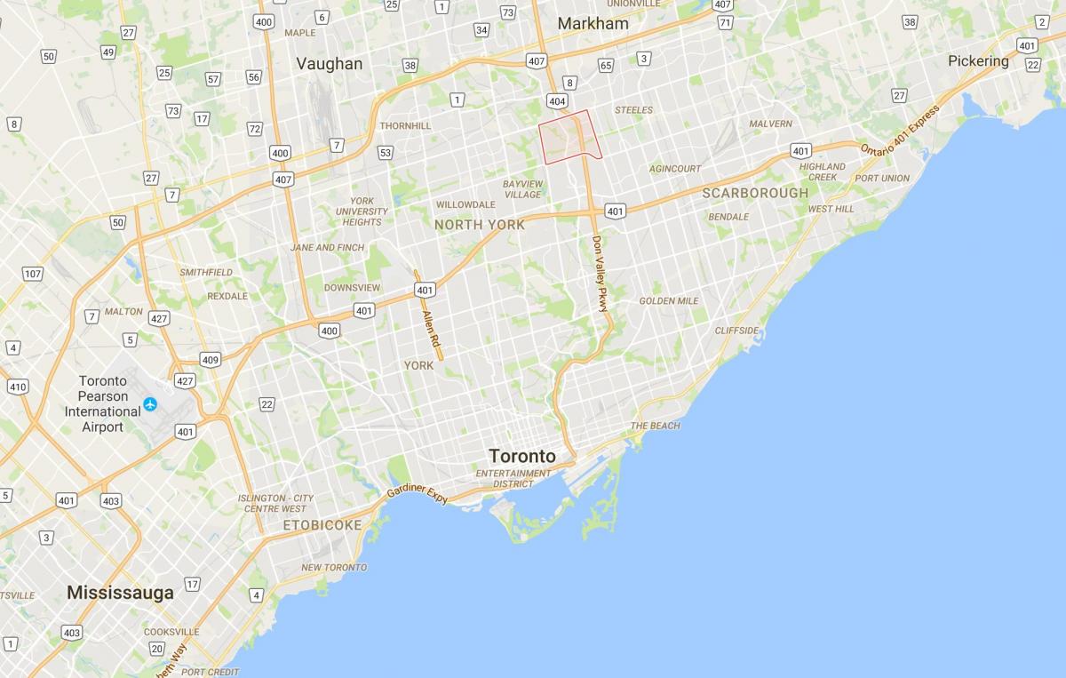 Mapa de Hillcrest Poble districte de Toronto